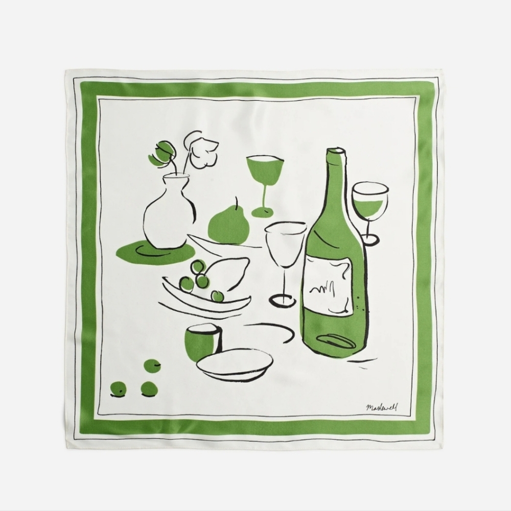 Madewell Graphic-Print Silk Bandana Wine Italy